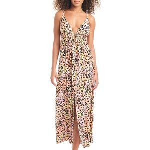 Bar III Animal Print Maxi Coverup Dress
